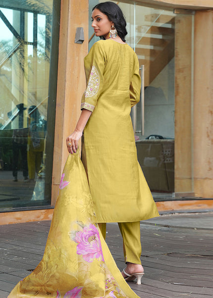 Printed and Embroidered Pant Style Suit