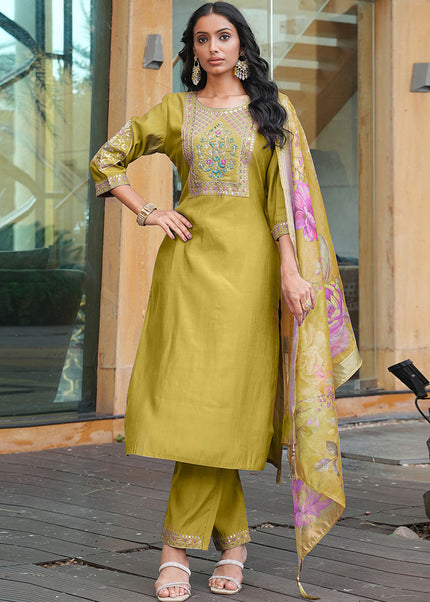 Printed and Embroidered Pant Style Suit