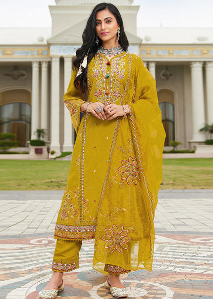 Sequins Embroidered Pant Style Suit