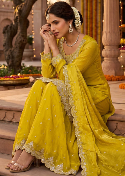 Silk Embroidered Gharara Suit Series