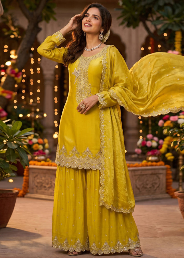 Silk Embroidered Gharara Suit Series