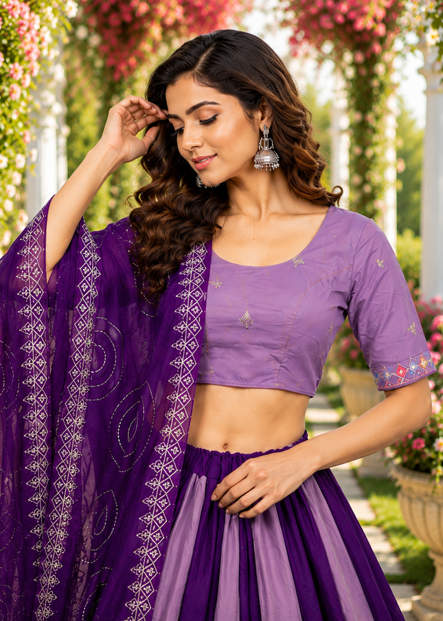 Mustard Yellow Embroidered Lehenga Choli