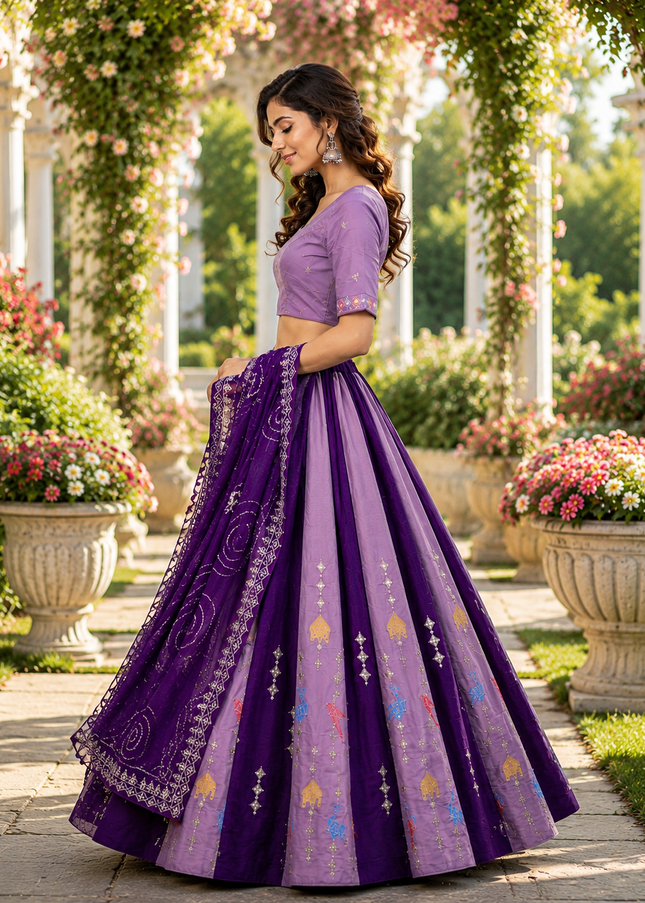 Mustard Yellow Embroidered Lehenga Choli