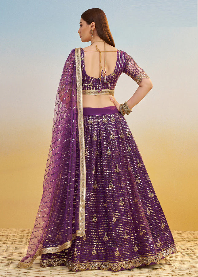 Purple Embroidered Lehenga Choli