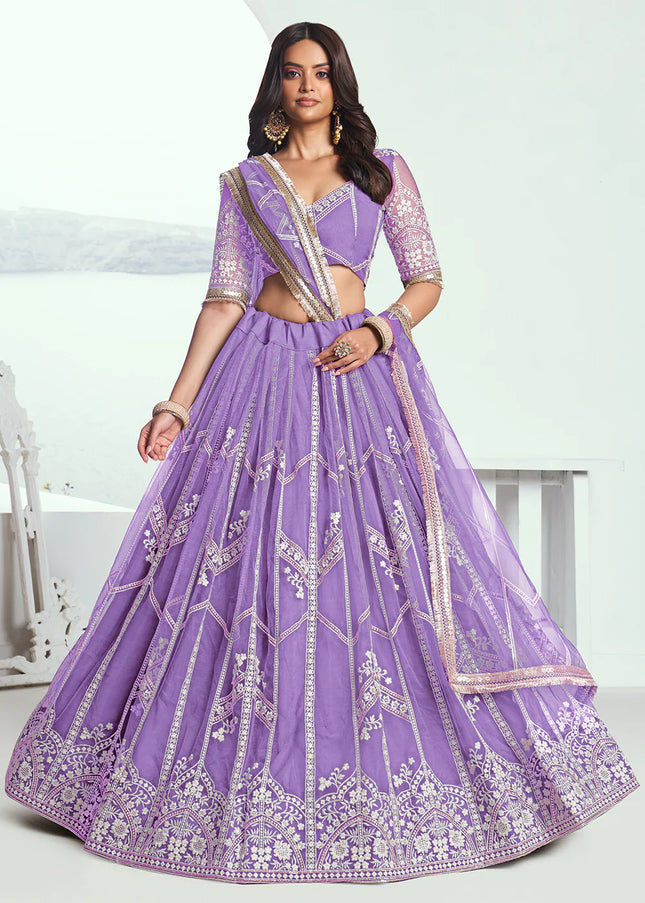 Light Purple Embroidered Lehenga Choli