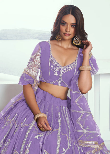 Light Purple Embroidered Lehenga Choli