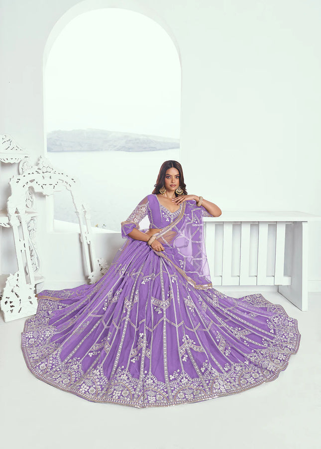 Light Purple Embroidered Lehenga Choli
