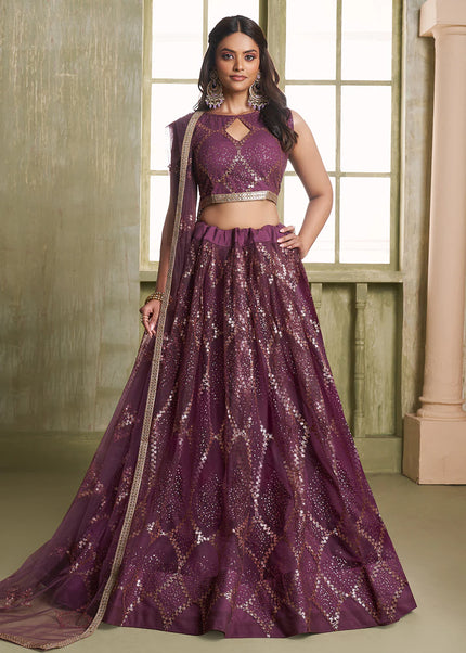 Maroon Embroidered Lehenga Choli