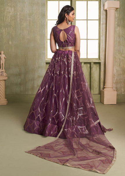 Maroon Embroidered Lehenga Choli