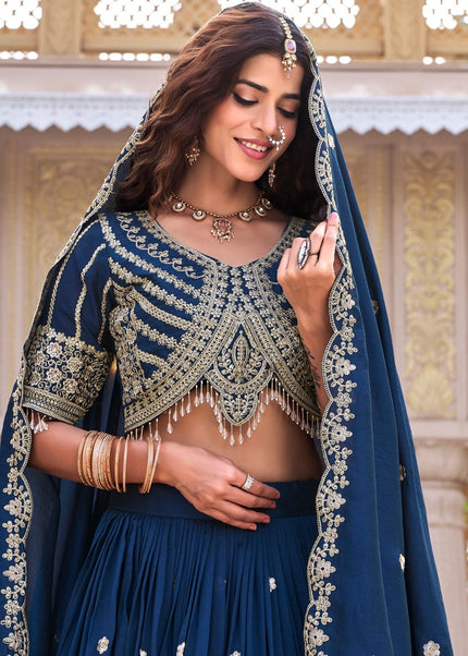 Vichitra Silk Embroidered Lehenga Choli Series