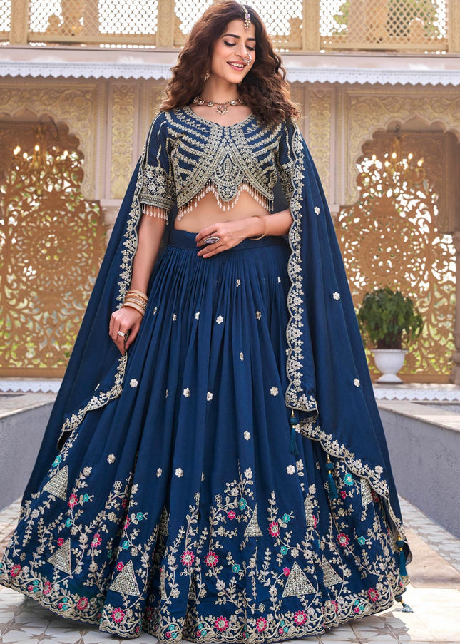 Vichitra Silk Embroidered Lehenga Choli Series