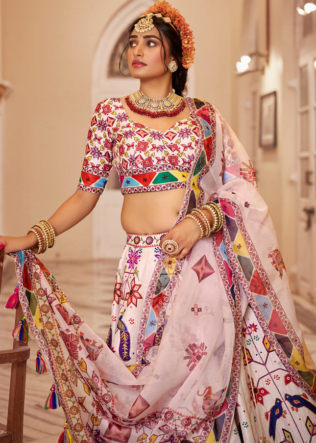 Offwhite Embroidered Lehenga Choli