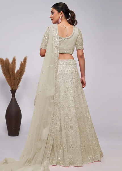 Offwhite Embroidered Wedding Lehenga Choli