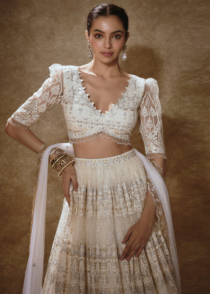 Offwhite Embroidered Lehenga Choli