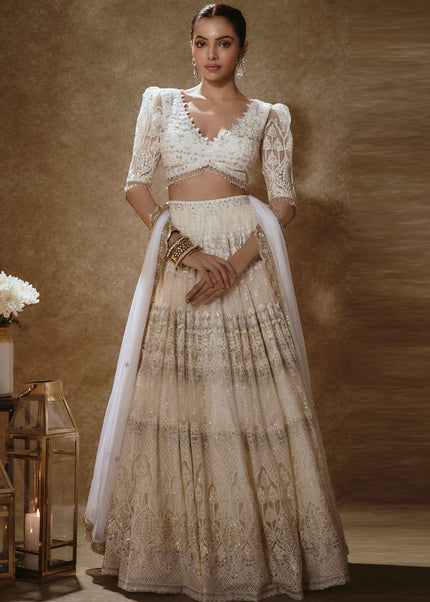 Offwhite Embroidered Lehenga Choli