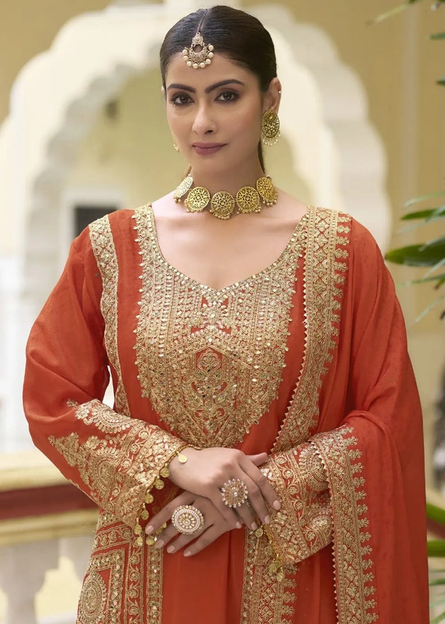 Golden Embroidered Palazzo Suit Series