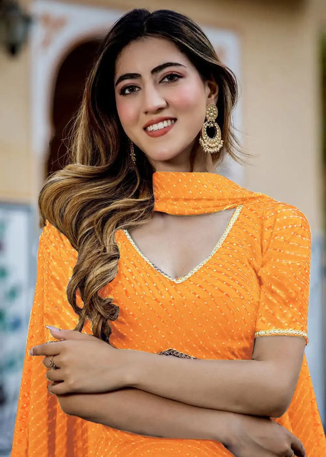 Mustard Yellow Printed Lehenga Choli