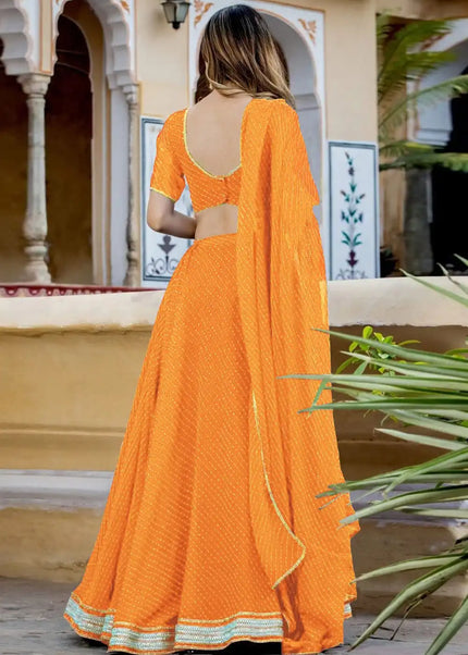 Mustard Yellow Printed Lehenga Choli