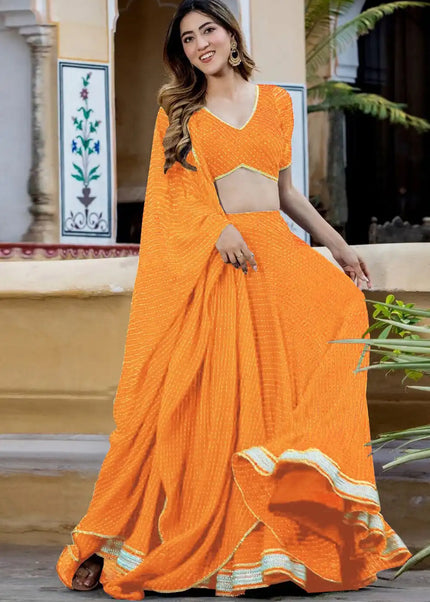 Mustard Yellow Printed Lehenga Choli