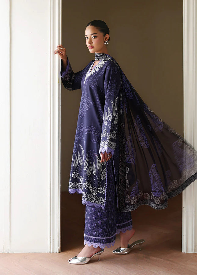 Roheenaz | Eclat Garden Printed Lawn - Orchid Garden