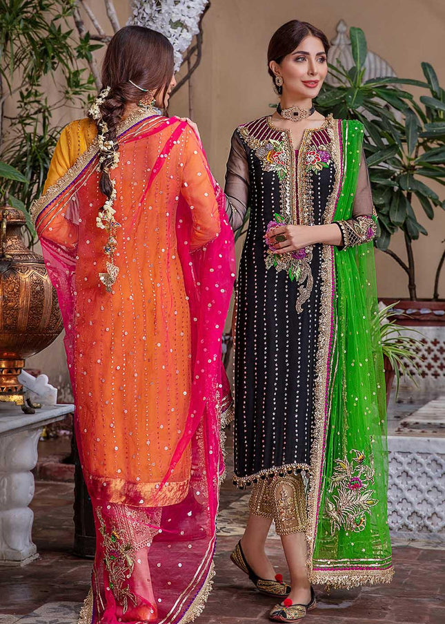 Crinkle Chiffon Hand Embroidered P-232