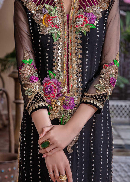 Crinkle Chiffon Hand Embroidered P-232