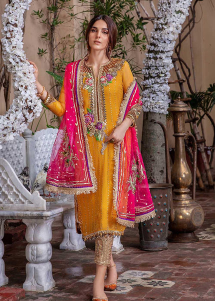 Crinkle Chiffon Hand Embroidered P-232