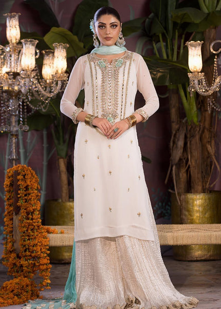 Crinkle Chiffon Hand Embroidered P-261