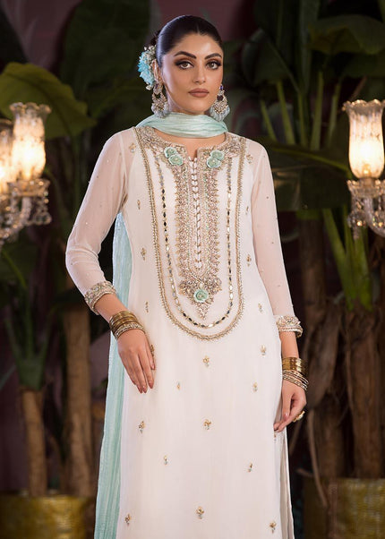 Crinkle Chiffon Hand Embroidered P-261