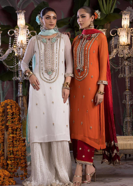 Crinkle Chiffon Hand Embroidered P-261