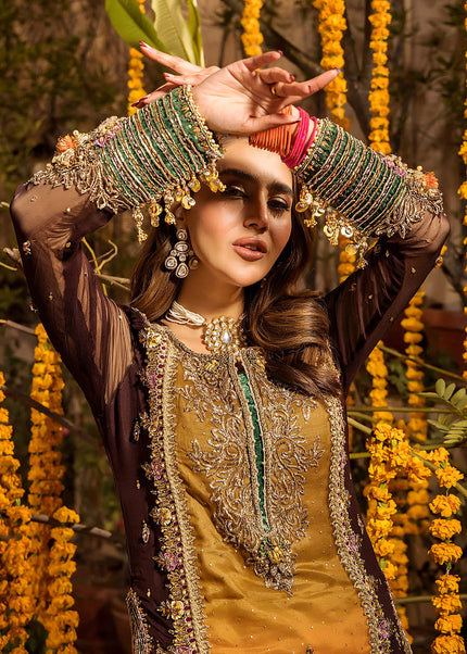 Crinke Chiffon Hand Embroidered P-265