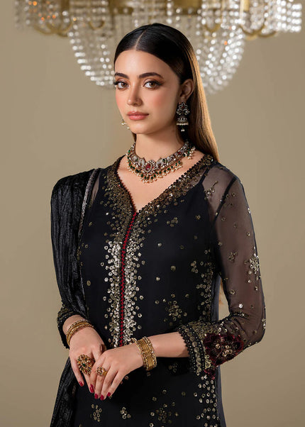 Crinkle Chiffon Hand Embroidered P-296