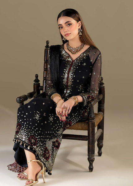 Crinkle Chiffon Hand Embroidered P-296