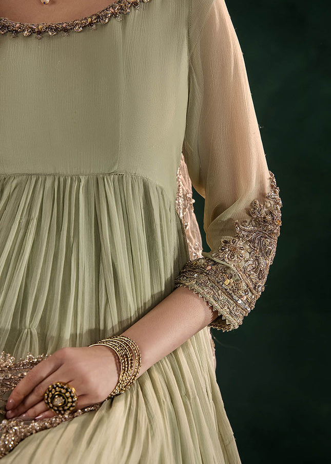Crinkle Chiffon Hand Embroidered P-307