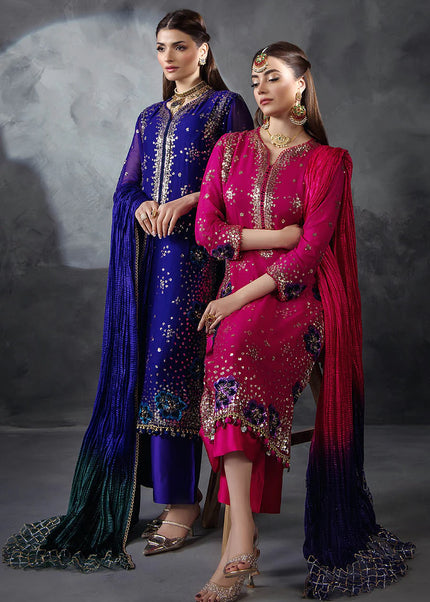 Crinkle Chiffon Hand Embroidered P-296