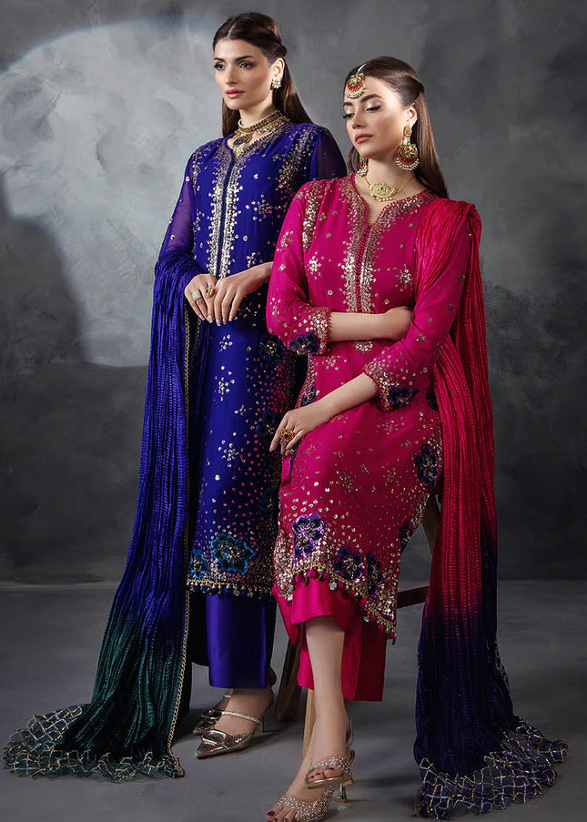 Crinkle Chiffon Hand Embroidered P-296