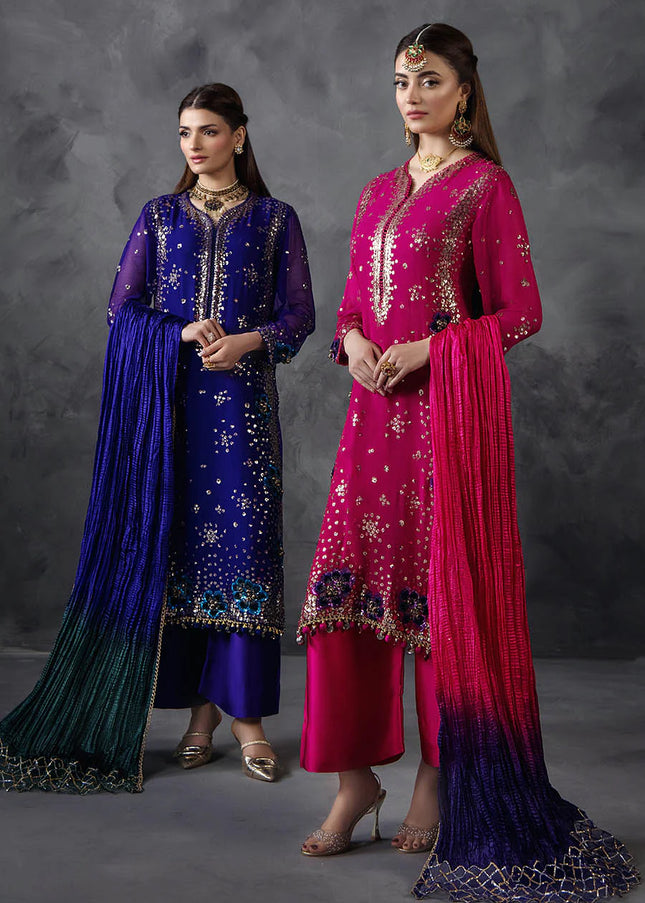 Crinkle Chiffon Hand Embroidered P-296