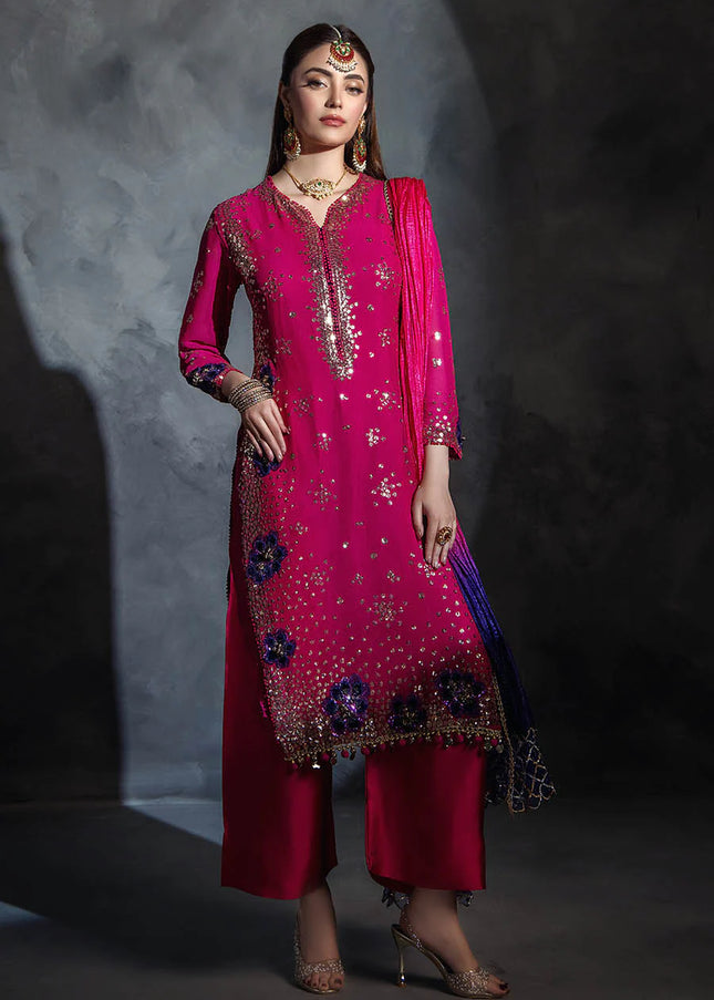 Crinkle Chiffon Hand Embroidered P-296