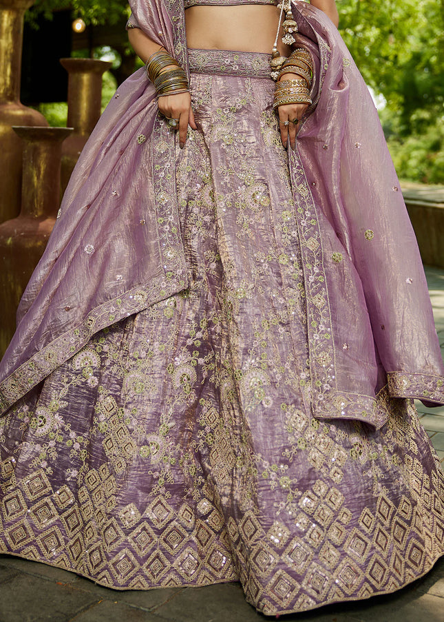 Lavender Embroidered Lehenga Choli