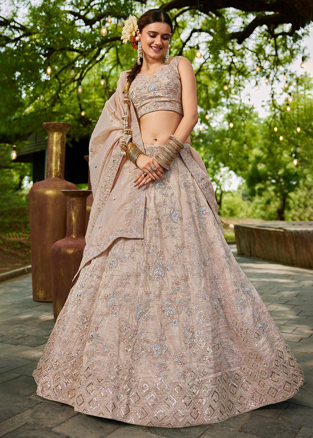 Blush Pink Embroidered Lehenga Choli