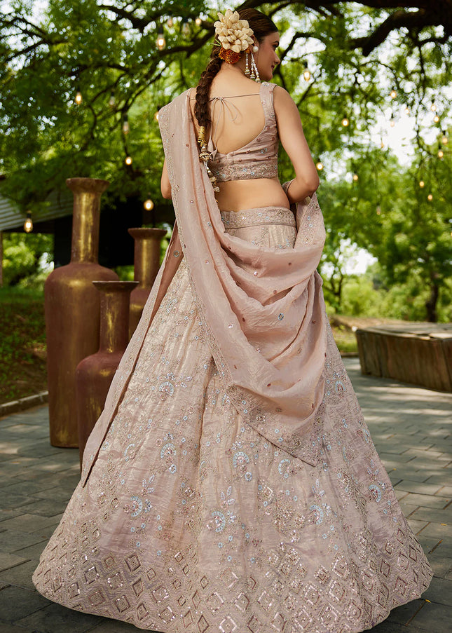 Blush Pink Embroidered Lehenga Choli