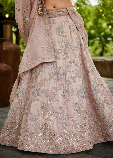 Blush Pink Embroidered Lehenga Choli