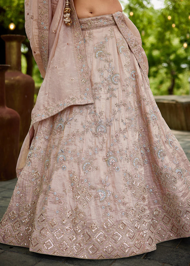 Blush Pink Embroidered Lehenga Choli