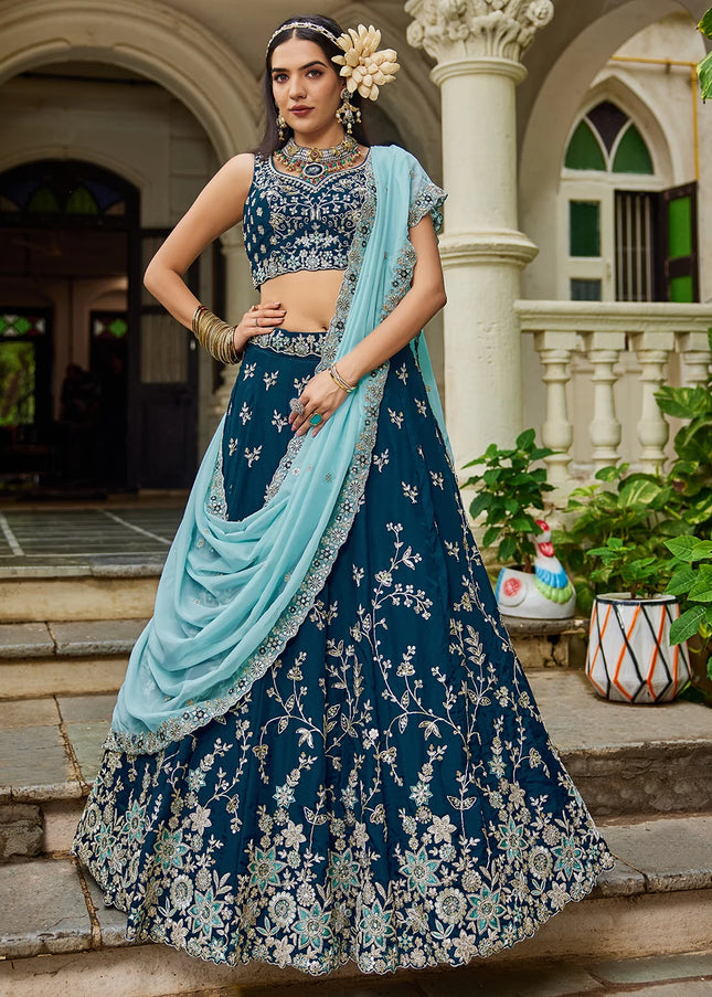Rangoli Silk Embroidered Lehenga Choli Series