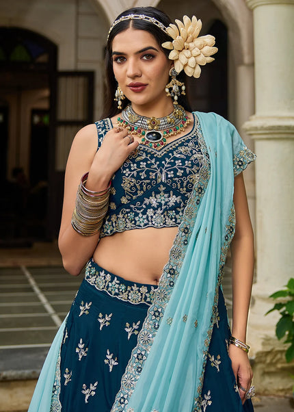 Rangoli Silk Embroidered Lehenga Choli Series