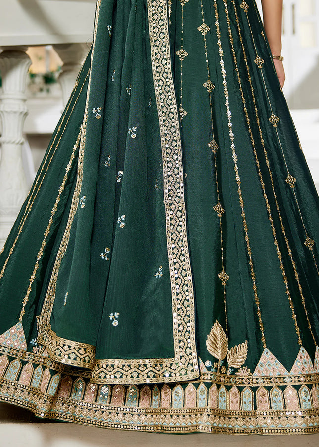 Green Embroidered Lehenga Choli