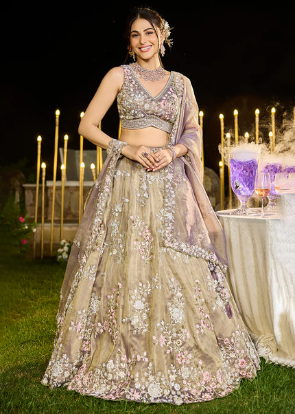 Sea Green Embroidered Lehenga Choli