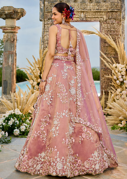 Pink Embroidered Lehenga Choli