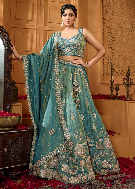 Green Embroidered Lehenga Choli