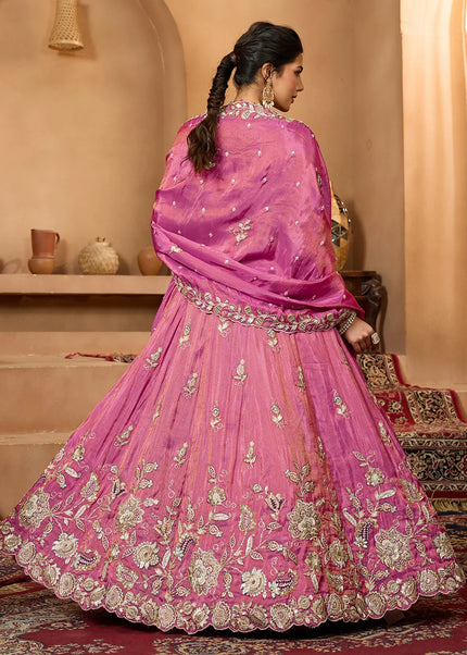 Pink Embroidered Lehenga Choli